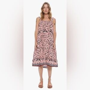 ‼️RARE‼️🎸Natalie Martin🎸🔥NWT🔥Jasmine Dress - Lotus Print in Champagne Pink— S